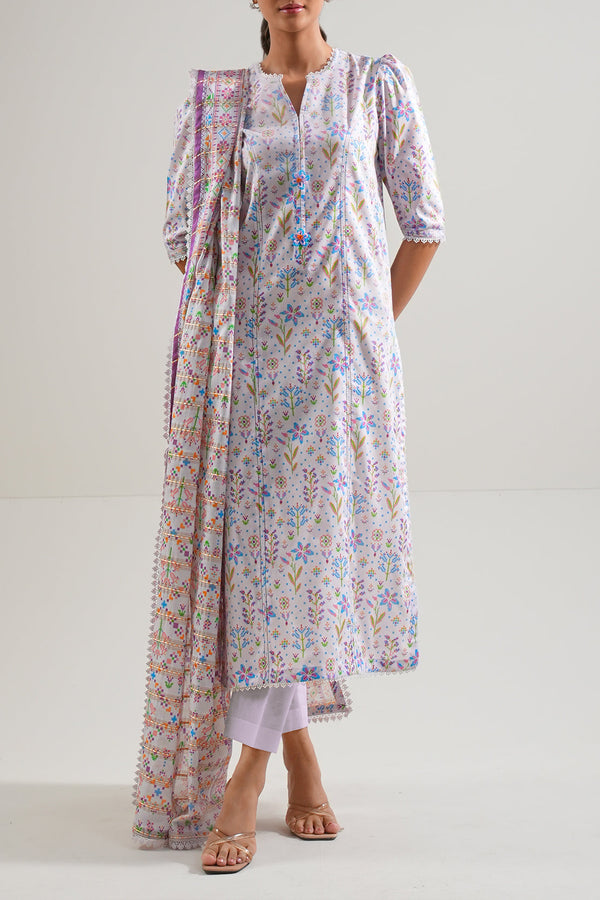 Unstitched Printed Lawn 3 Piece