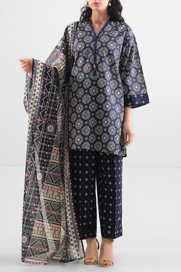 Unstitched Printed Lawn 2 Piece (Shirt/Dupatta)