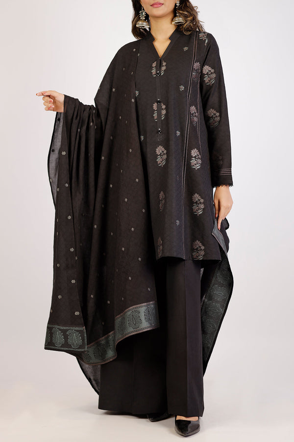 Unstitched Jacquard Cotton 3 Piece