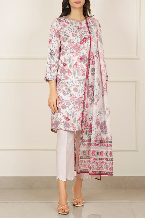 Unstitched Printed Lawn 2 Piece (Shirt/Dupatta)