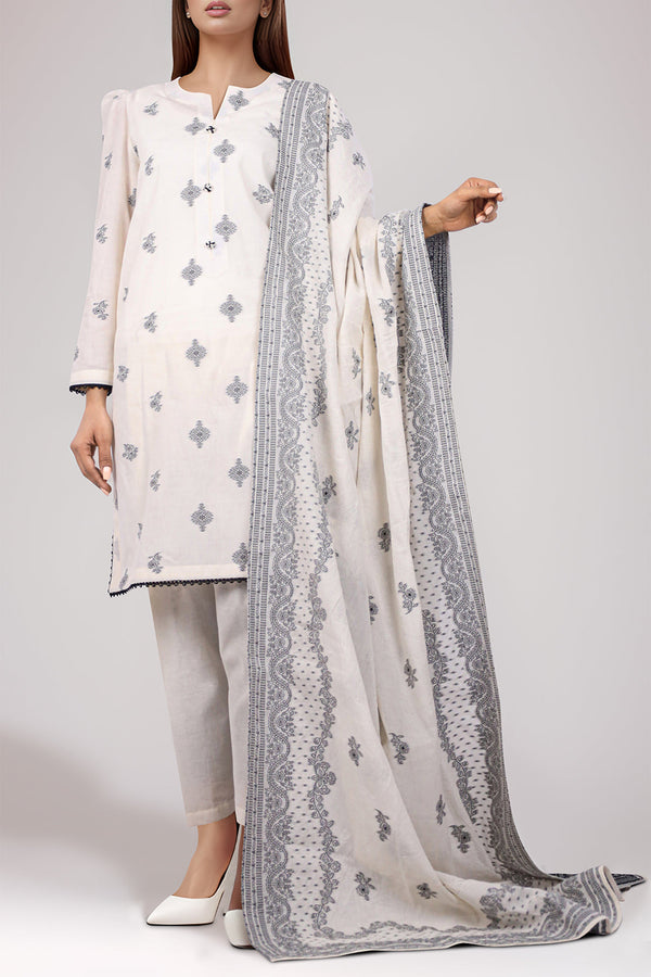 Unstitched Jacquard Cotton 3 Piece