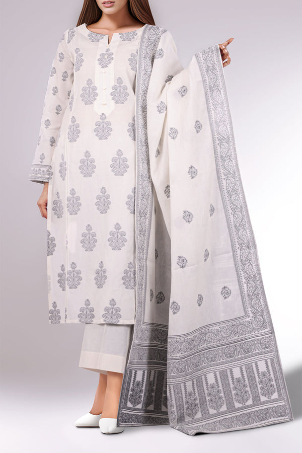 Unstitched Jacquard Cotton 3 Piece
