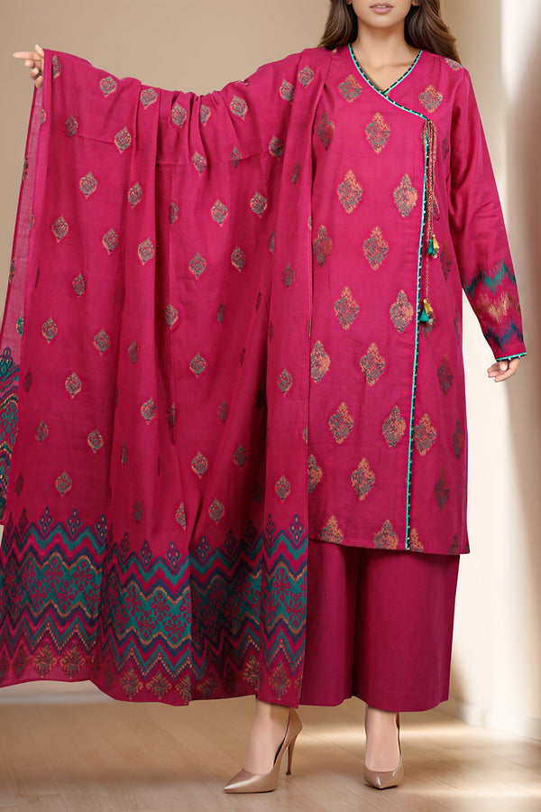 Unstitched Jacquard Cotton 3 Piece