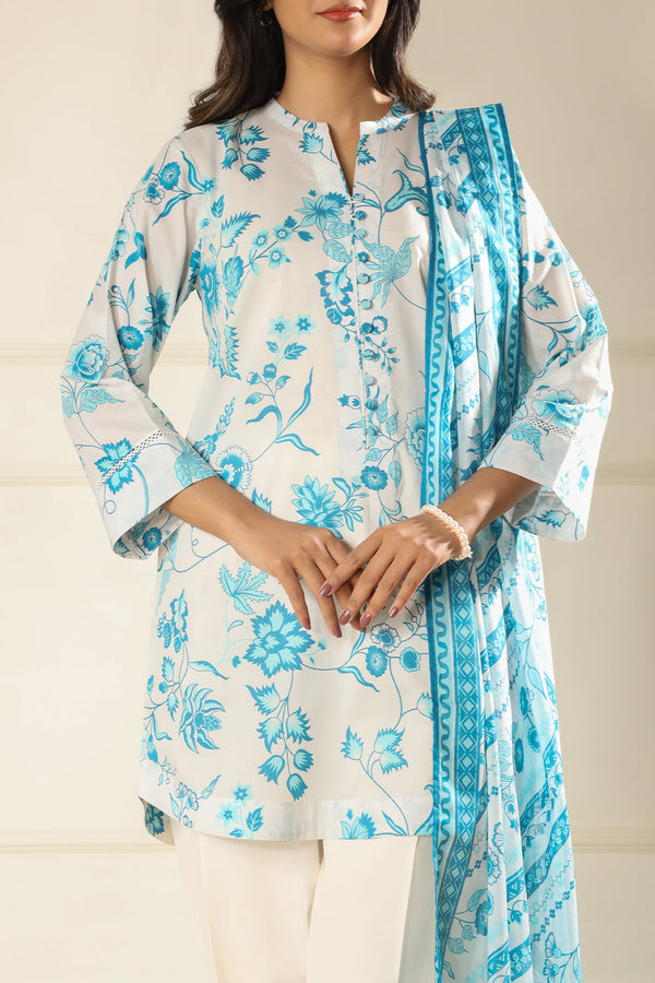 Unstitched Printed Lawn 3 Piece