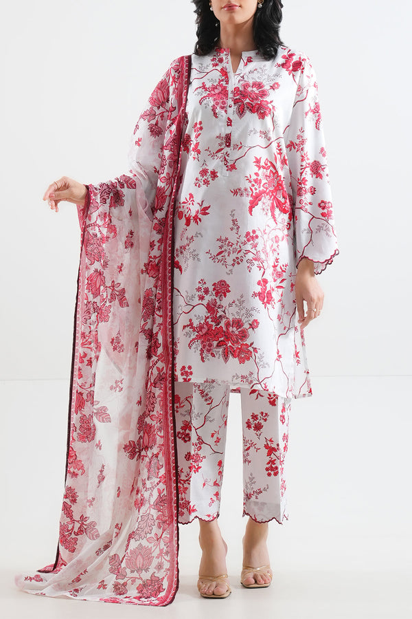 Unstitched Printed Lawn 2 Piece (Shirt/Dupatta)