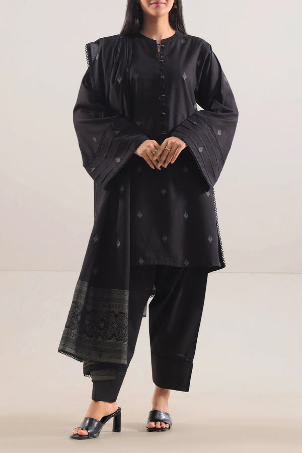 Unstitched Jacquard Cotton 3 Piece