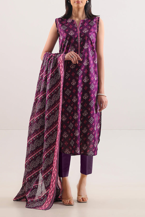 Unstitched Printed Lawn 3 Piece