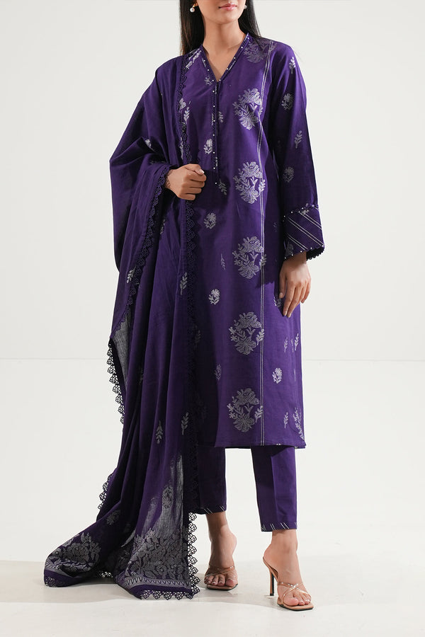 Unstitched Jacquard Cotton 3 Piece