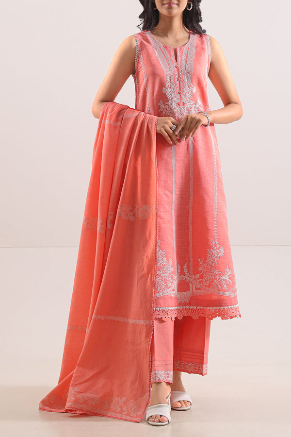 Unstitched Solid Embroidered Warm Khaddar 3 Piece