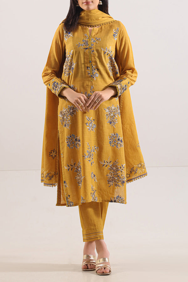 Unstitched Embroidered Warm Khaddar 2 Piece (Shirt/Trouser)
