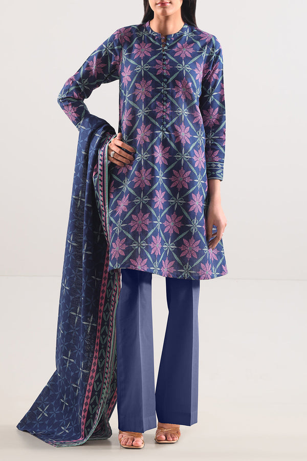 Unstitched Printed Cotton Khaddar 3 Piece