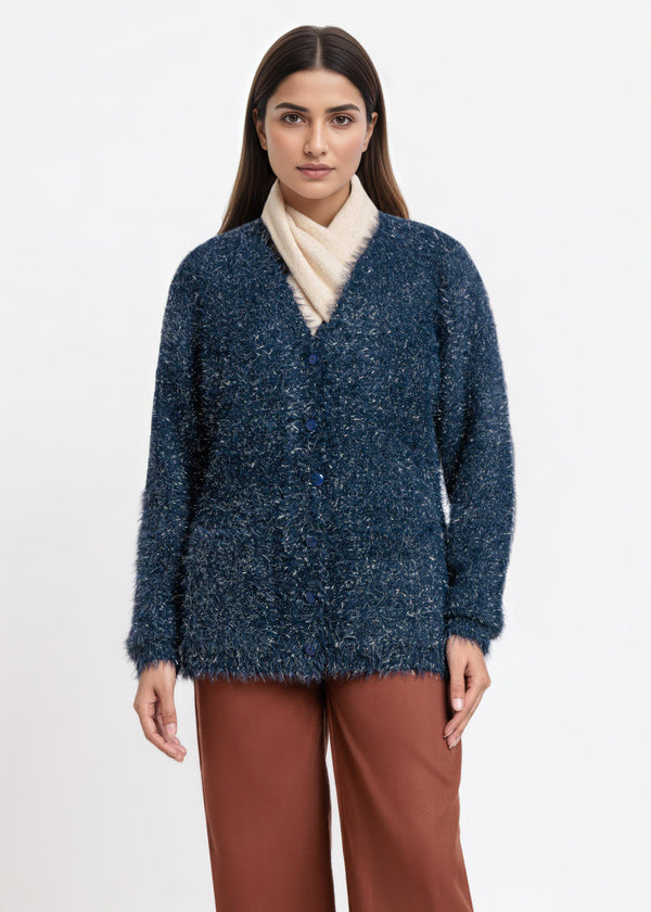 Navy-V-Cardigan Full Sleeves Sweater (25Y-020-67)