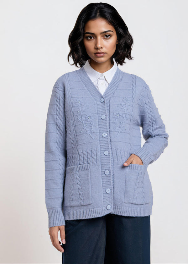G-Blue-V-Cardigan Full Sleeves Sweater (25Y-062-67)