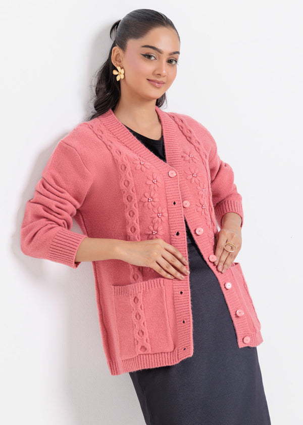 Coral-V-Cardigan Full Sleeves Sweater (25Y-063-67)