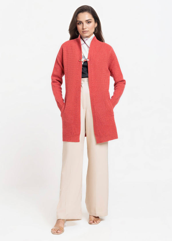 D-Rust-Round Neck Full Sleeves Cardigan Sweater (25Y-083-67)