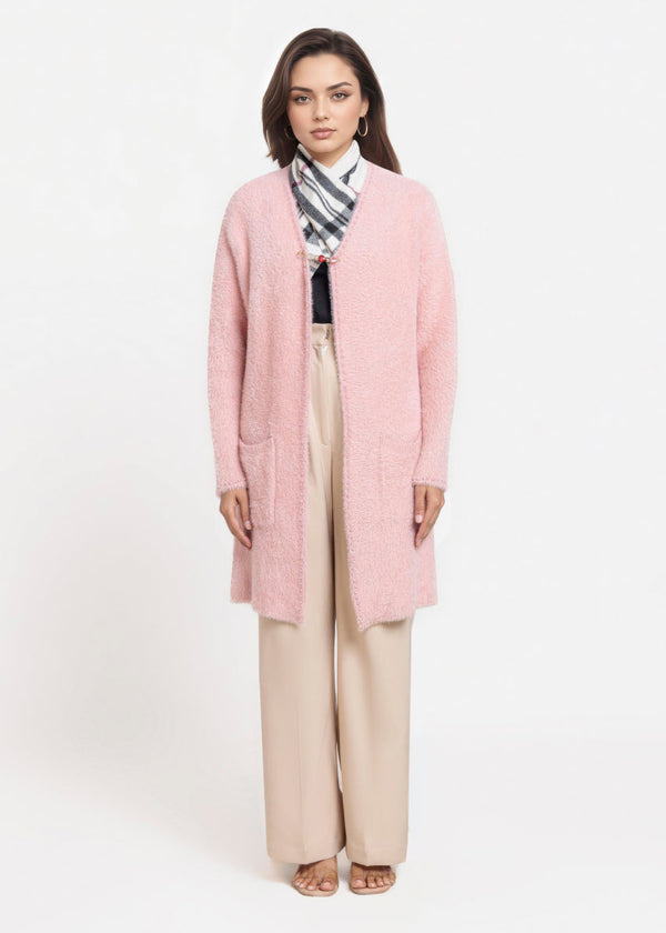 B-Pink-V-Cardigan Full Sleeves Sweater (25Y-113-67)