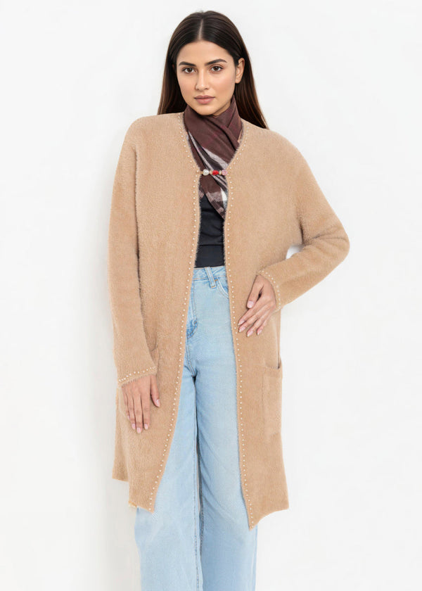 Khaki-V-Cardigan Full Sleeves Sweater (25Y-113-67)