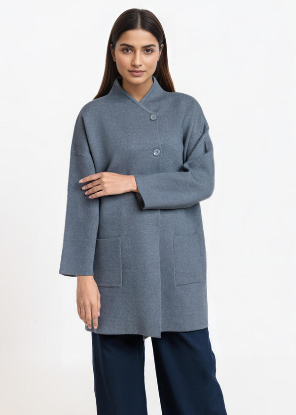 Charcoal-Full Sleeves Cardigan Sweater (25Y-119-67)