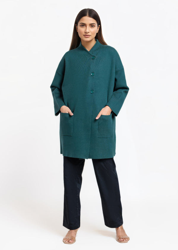 D-Green-Full Sleeves Cardigan Sweater (25Y-119-67)