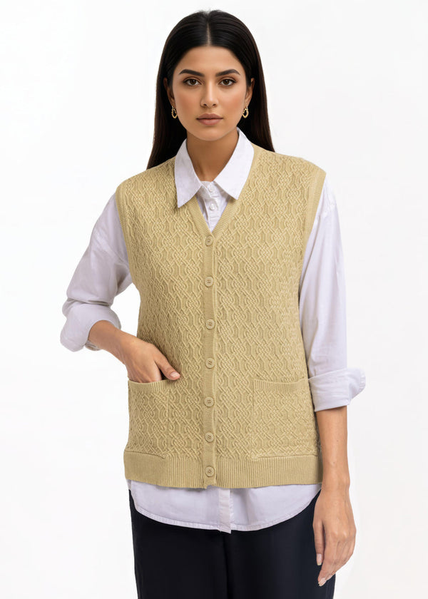 Olive-V-Cardigan Sando Sweater (25Y-214-67)