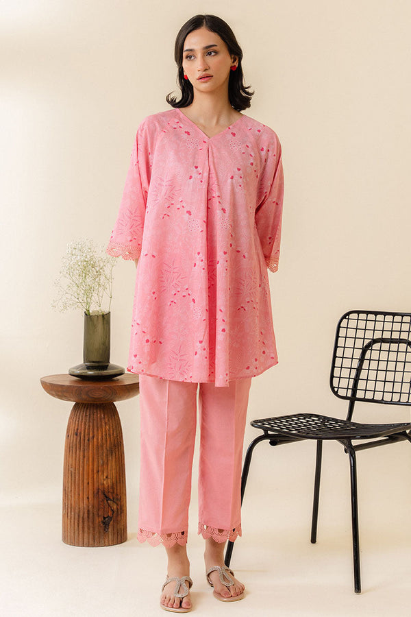 BLUSH HAZE-2 PC PRINTED LAWN SUIT