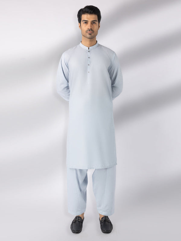 Sky Blue Blended Kameez Shalwar - AL-KS-3244A