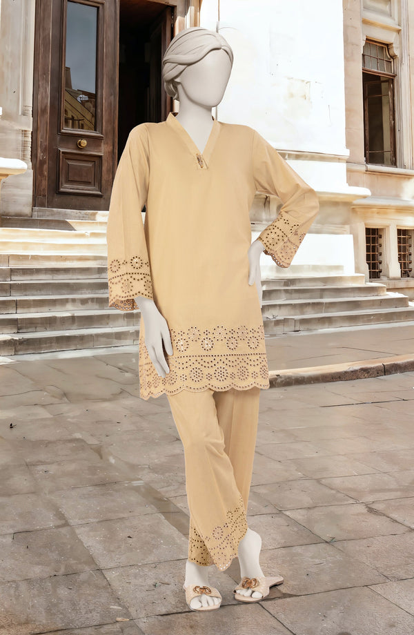 EMBROIDERED CAMBRIC STITCHED 2 PIECE