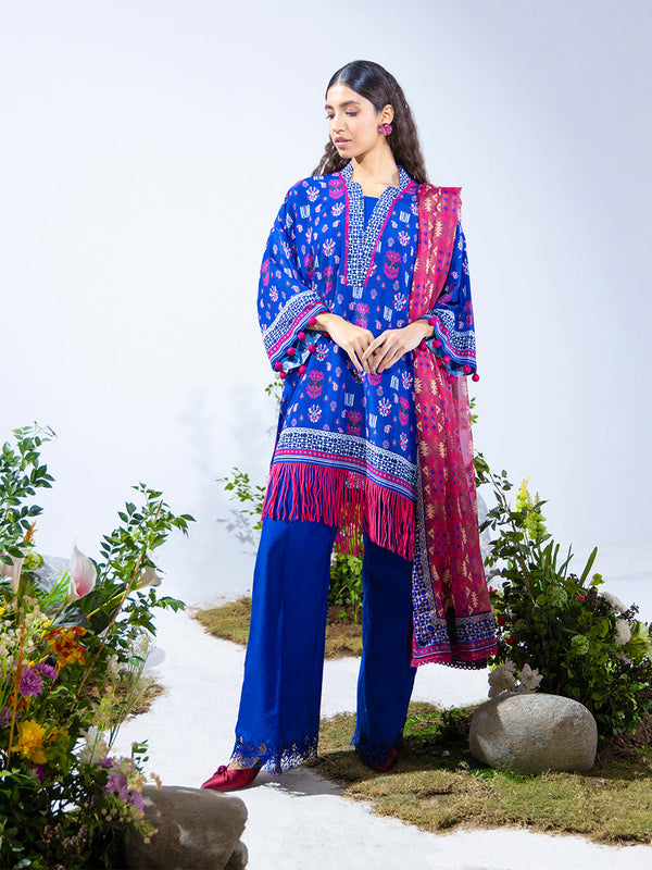 3PC Unstitched Printed Lawn Silk (SI3)