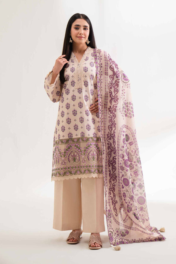 2 Piece - Digital Printed Embroidered Suit - 42501763