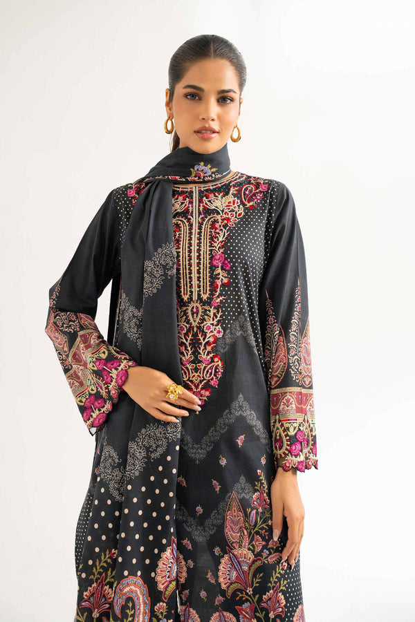 3 Piece - Digital Printed Embroidered Suit - 42501924