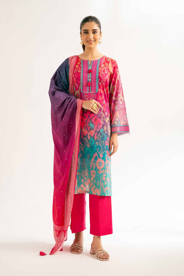 3 Piece - Digital Printed Embroidered Suit - 42501927