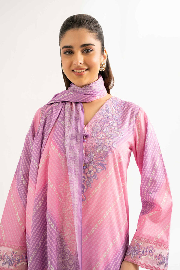 3 Piece - Digital Printed Embroidered Suit - 42501931