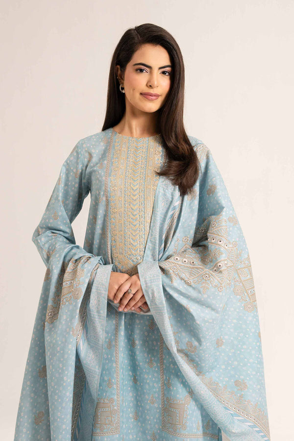 3 Piece - Digital Printed Embroidered Suit - 42501933