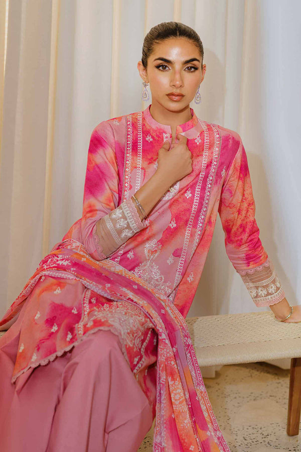 2 Piece - Digital Printed Embroidered Suit - 42502077