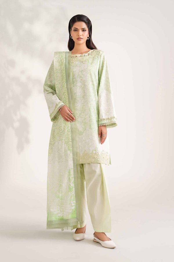 3 Piece - Digital Printed Jacquard Suit - 42502123