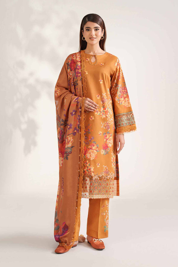 3 Piece - Digital Printed Embroidered Suit - 42502219