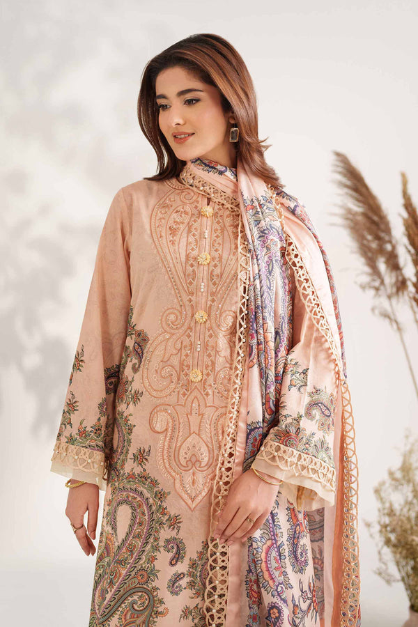 3 Piece - Digital Printed Embroidered Suit - 42502220