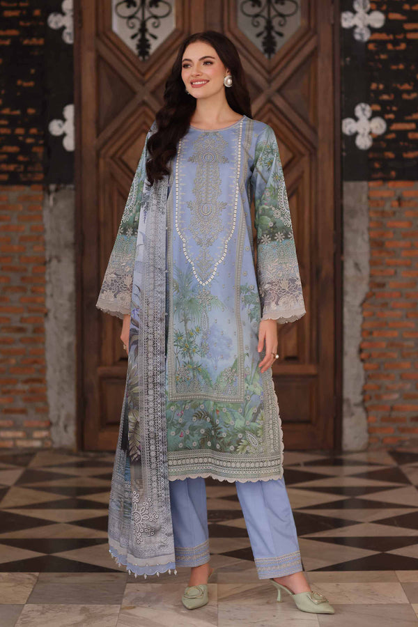 3 Piece - Digital Printed Embroidered Suit - 42502221