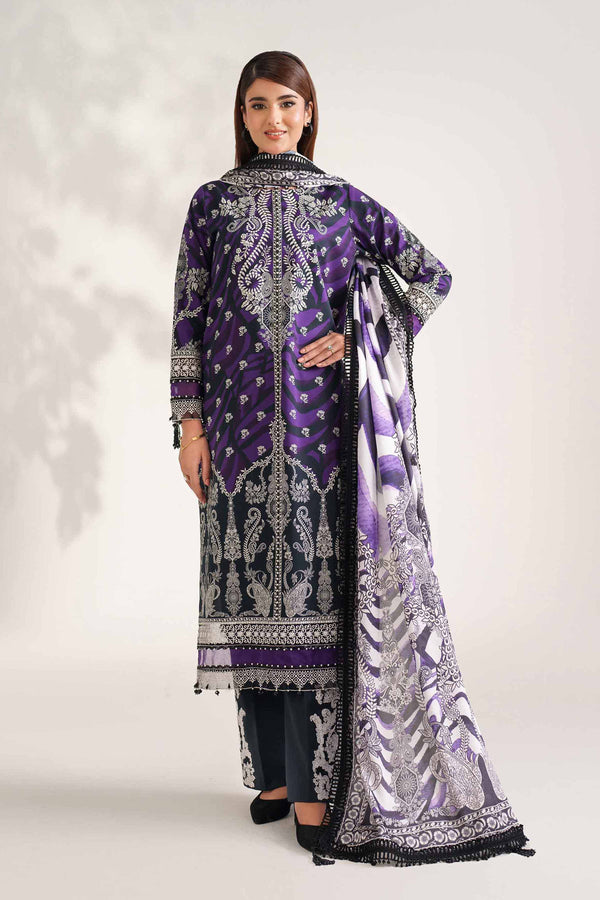3 Piece - Digital Printed Embroidered Suit - 42502223
