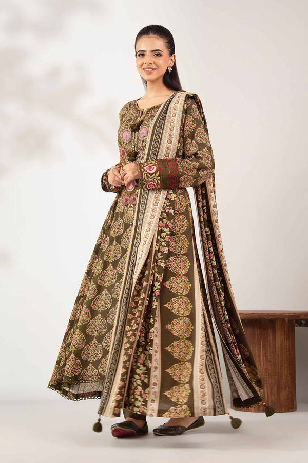 3 Piece - Printed Embroidered Suit - 42502367