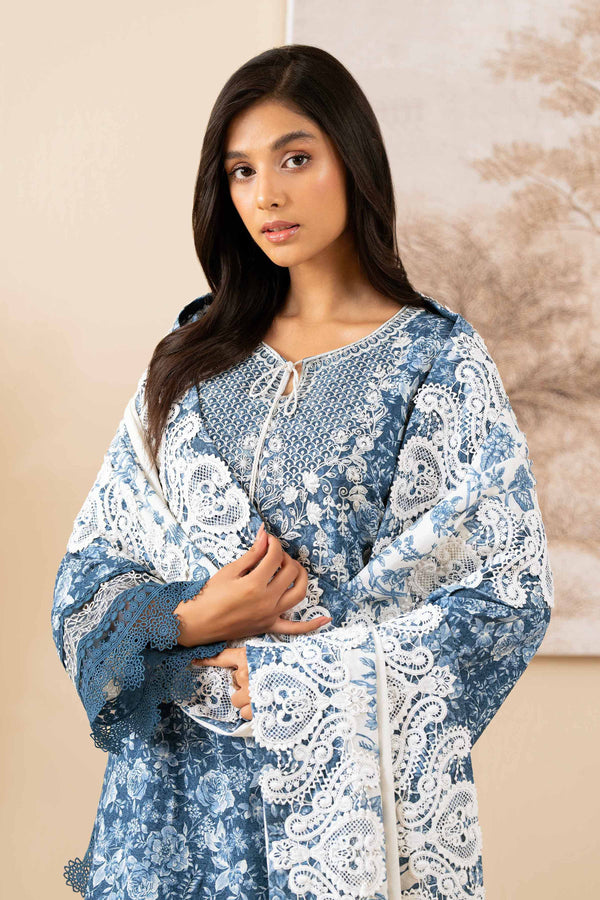 3 Piece - Printed Embroidered Suit - 42502456