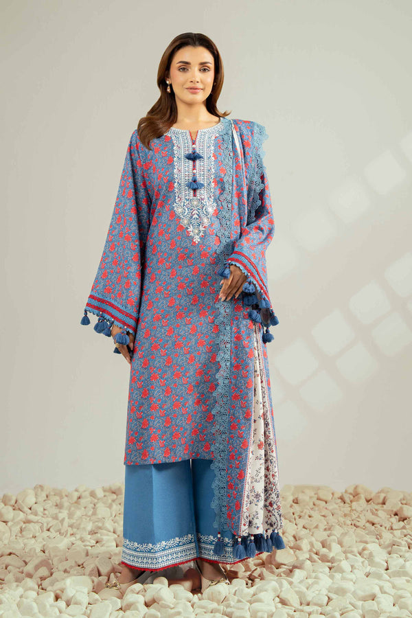 3 Piece - Printed Embroidered Suit - 42502457