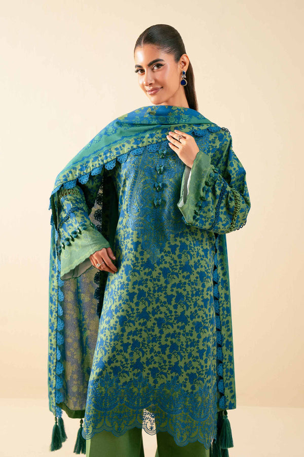 3 Piece - Printed Embroidered Suit - 42502458