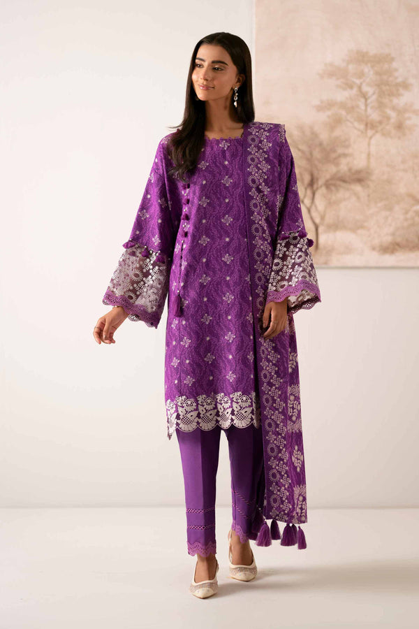 3 Piece - Printed Embroidered Suit - 42502461
