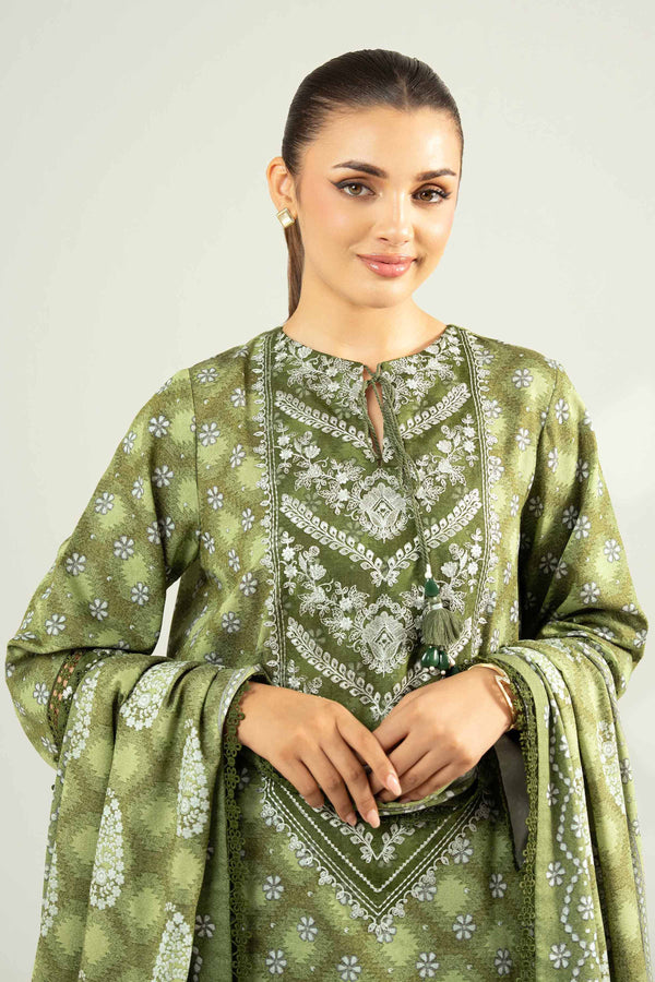 3 Piece - Printed Embroidered Suit - 42502462