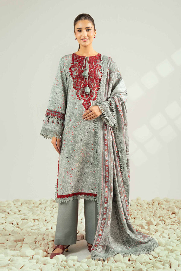 3 Piece - Printed Embroidered Suit - 42502463
