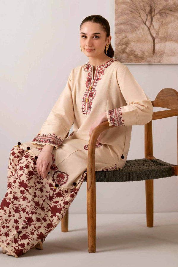 2 Piece - Printed Embroidered Suit - 42502493