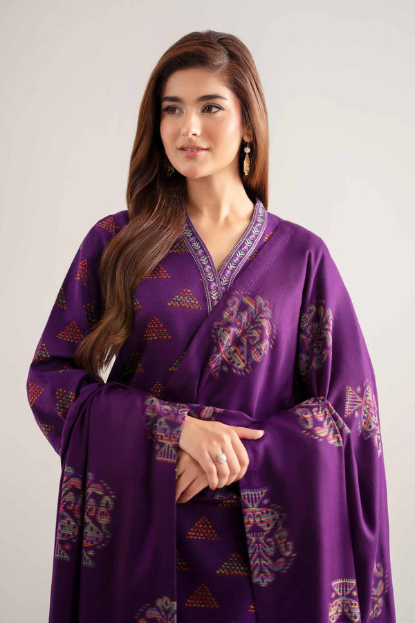 3 Piece - Printed Embroidered Suit - 42502516