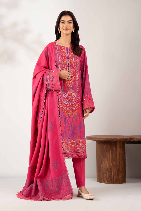 3 Piece - Printed Embroidered Suit - 42502517