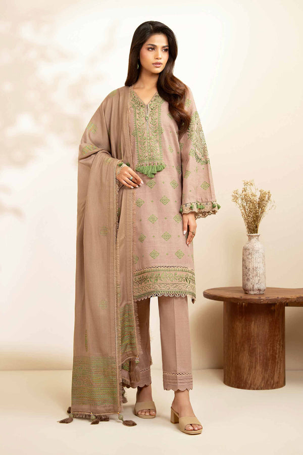 3 Piece - Printed Embroidered Suit - 42502519